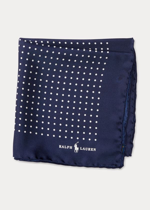 Lenço Quadrado Polo Ralph Lauren Polka-Dot Silk Pocket Homem 65710-XTFB